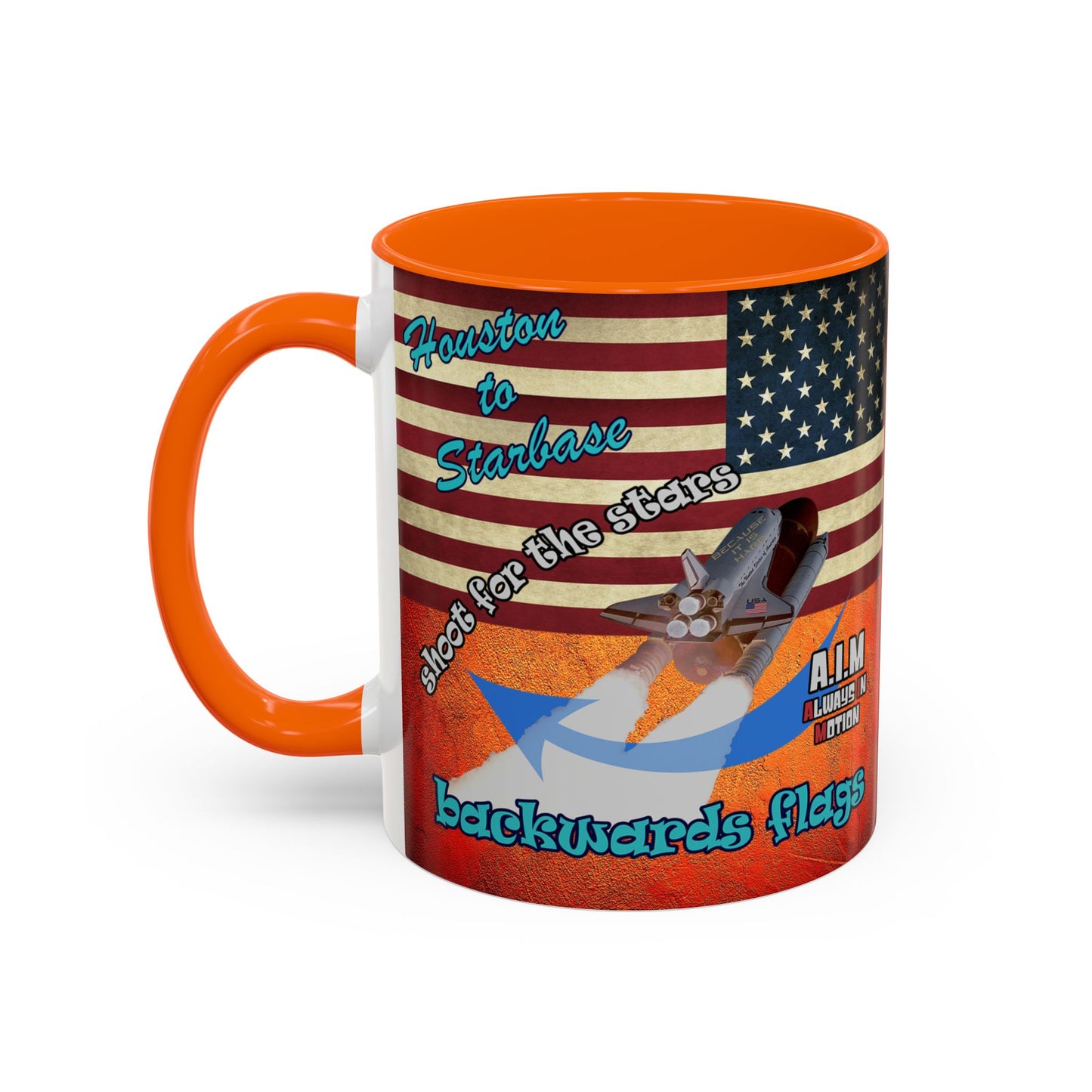 shoot for the stars - Accent Mug (burnt orange)