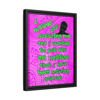 noticed you noticing - framed canvas art (pink swirl)