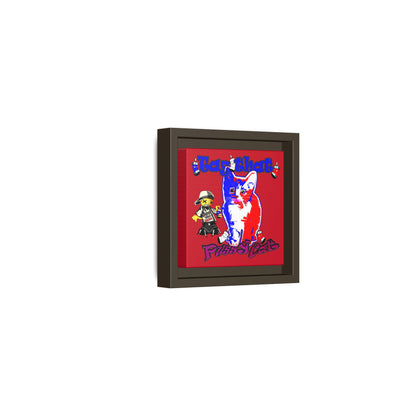 tag that - framed canvas art (dark red)