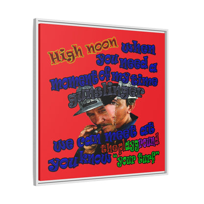 high noon - framed canvas art (red)