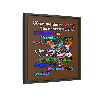 doggystyle - framed canvas art (brown)