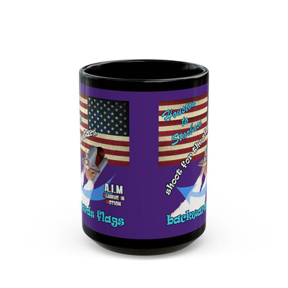 shoot for the stars - Black Mug (purple)