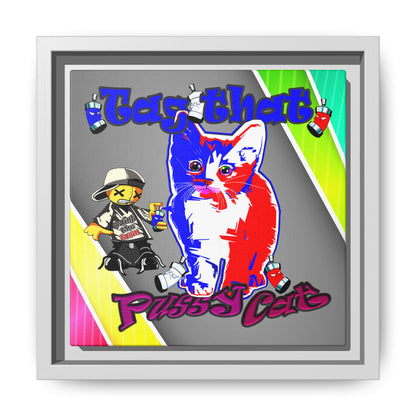 tag that - framed canvas art (rainbow split)