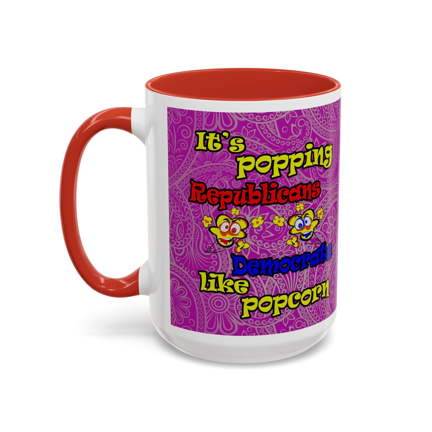 popping like popcorn - Accent Mug (pink swirl)