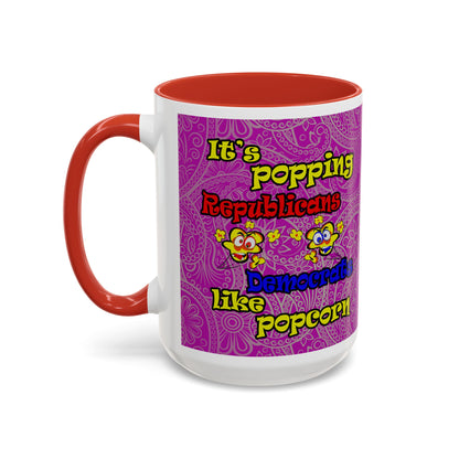 popping like popcorn - Accent Mug (pink swirl)