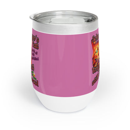 schrodinger's cat - Chill Wine Tumbler (light pink)