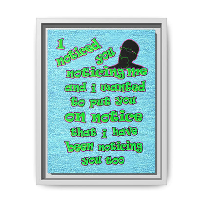 noticed you noticing - framed canvas art (faded blue)