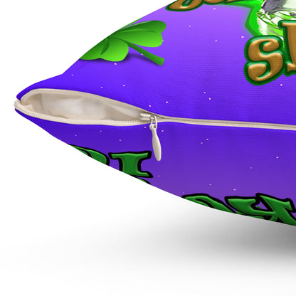 celtics logo - Spun Polyester Square Pillow - (purple-pink wave)
