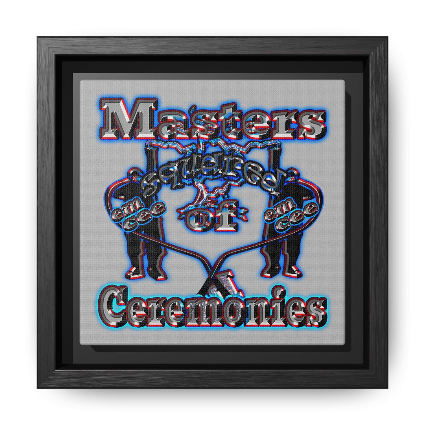 em cee squared - framed canvas art (light grey)