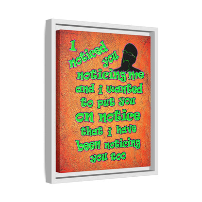 noticed you noticing - framed canvas art (burnt orange)