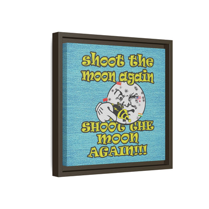 shoot the moon again - framed canvas art (faded blue)