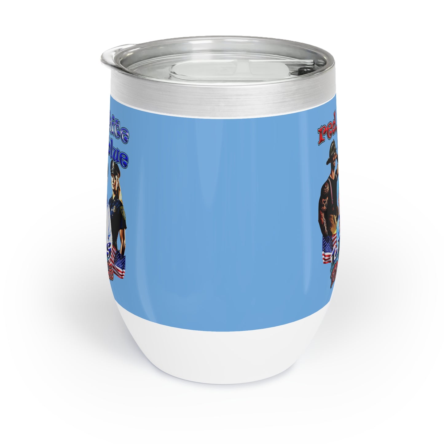 rw&b lives matter - Chill Wine Tumbler (light blue)