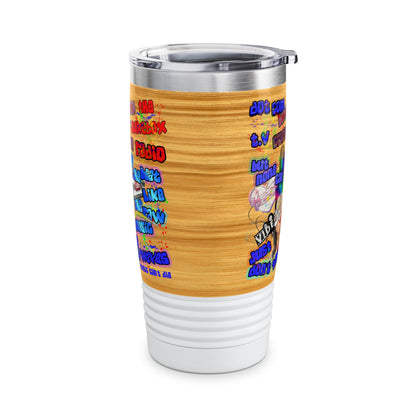 drop the beat - Ringneck Tumbler, 20oz  (butterscotch wood finish)