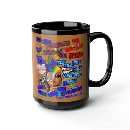 drop the beat - Black Mug (light brown)