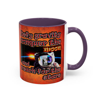 defy conquer reach - Accent Mug (burnt orange)