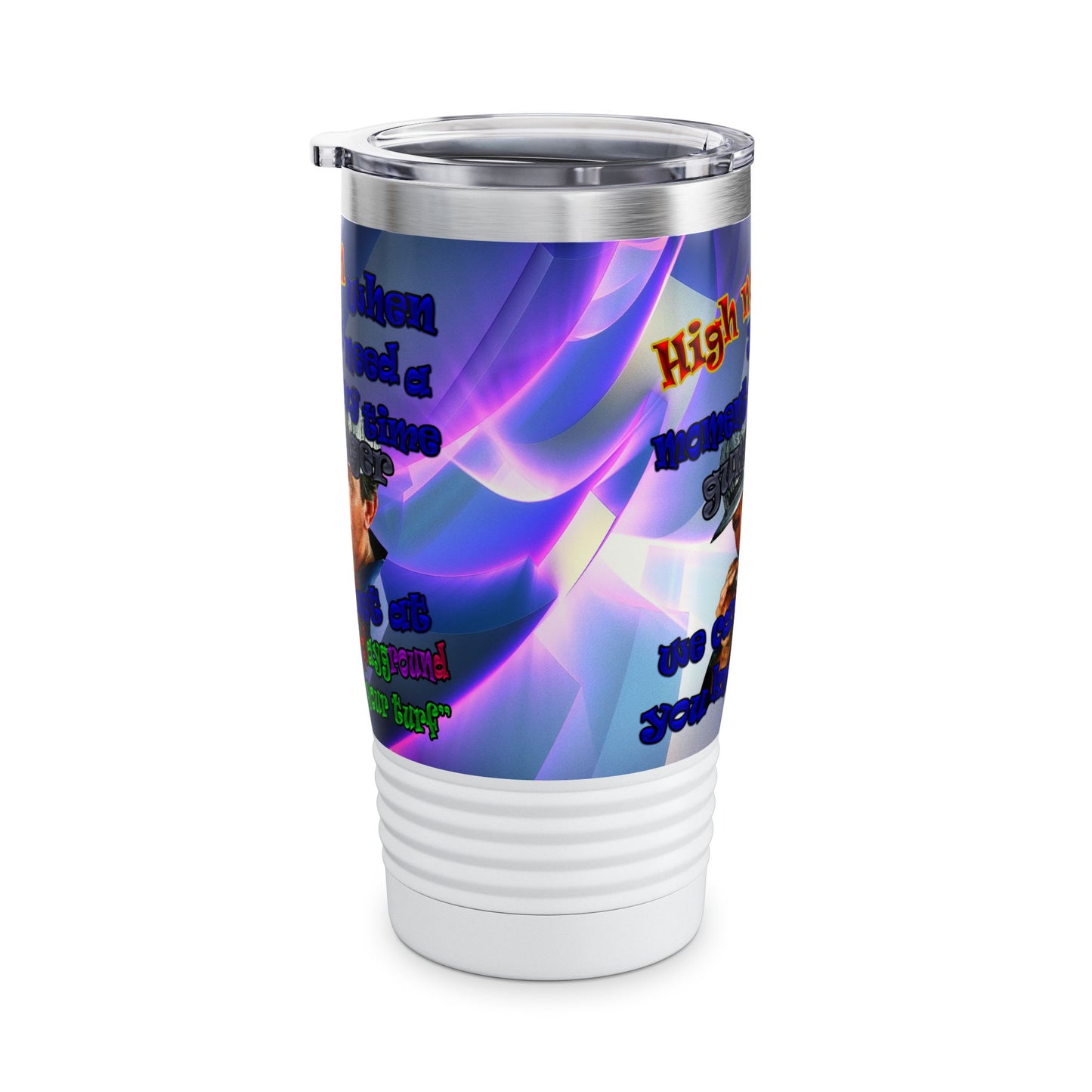 high noon - Ringneck Tumbler, 20oz (grey-pink wave)