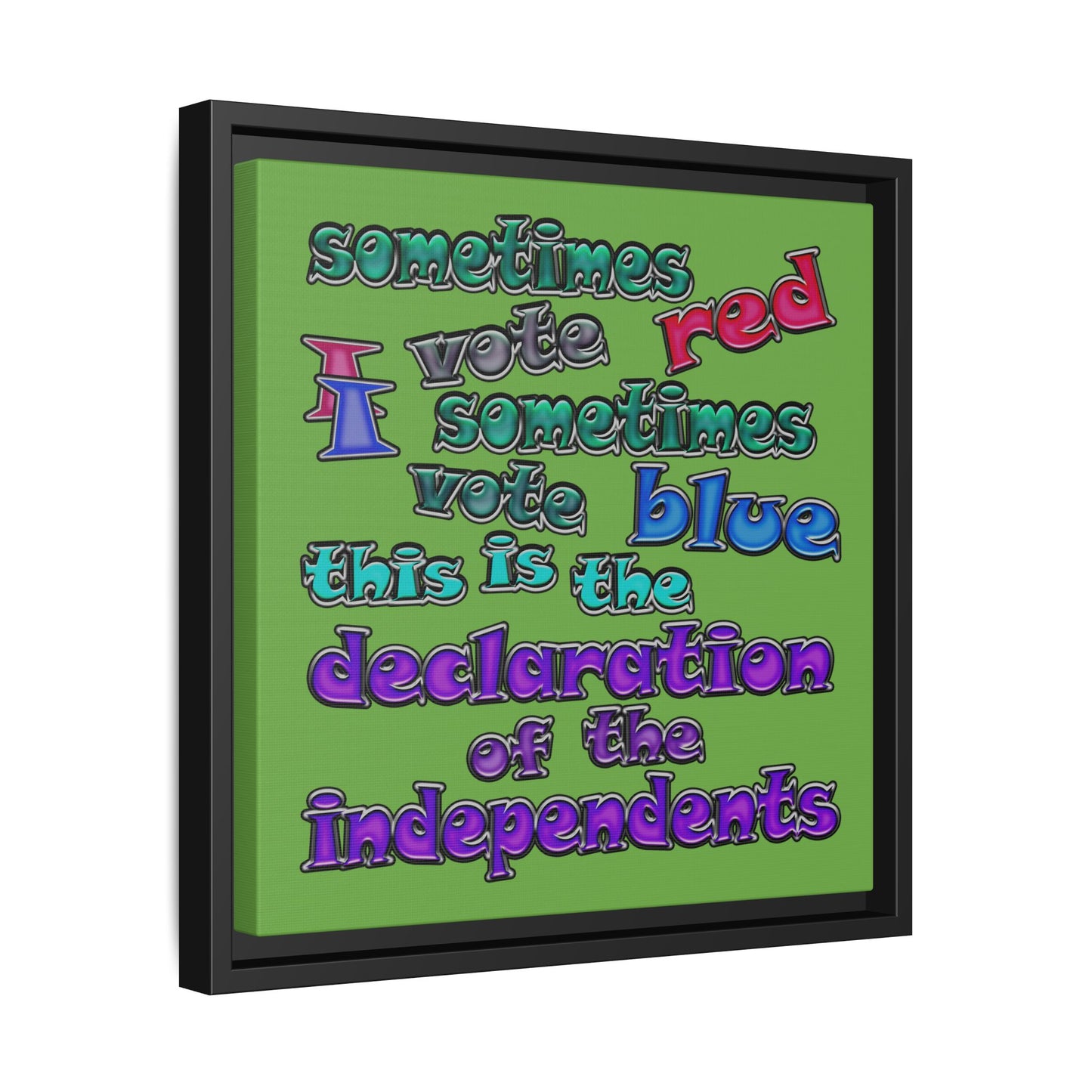 declaration of the independents - framed canvas art (green)