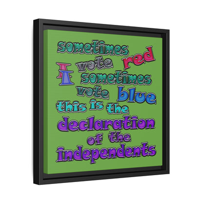 declaration of the independents - framed canvas art (green)