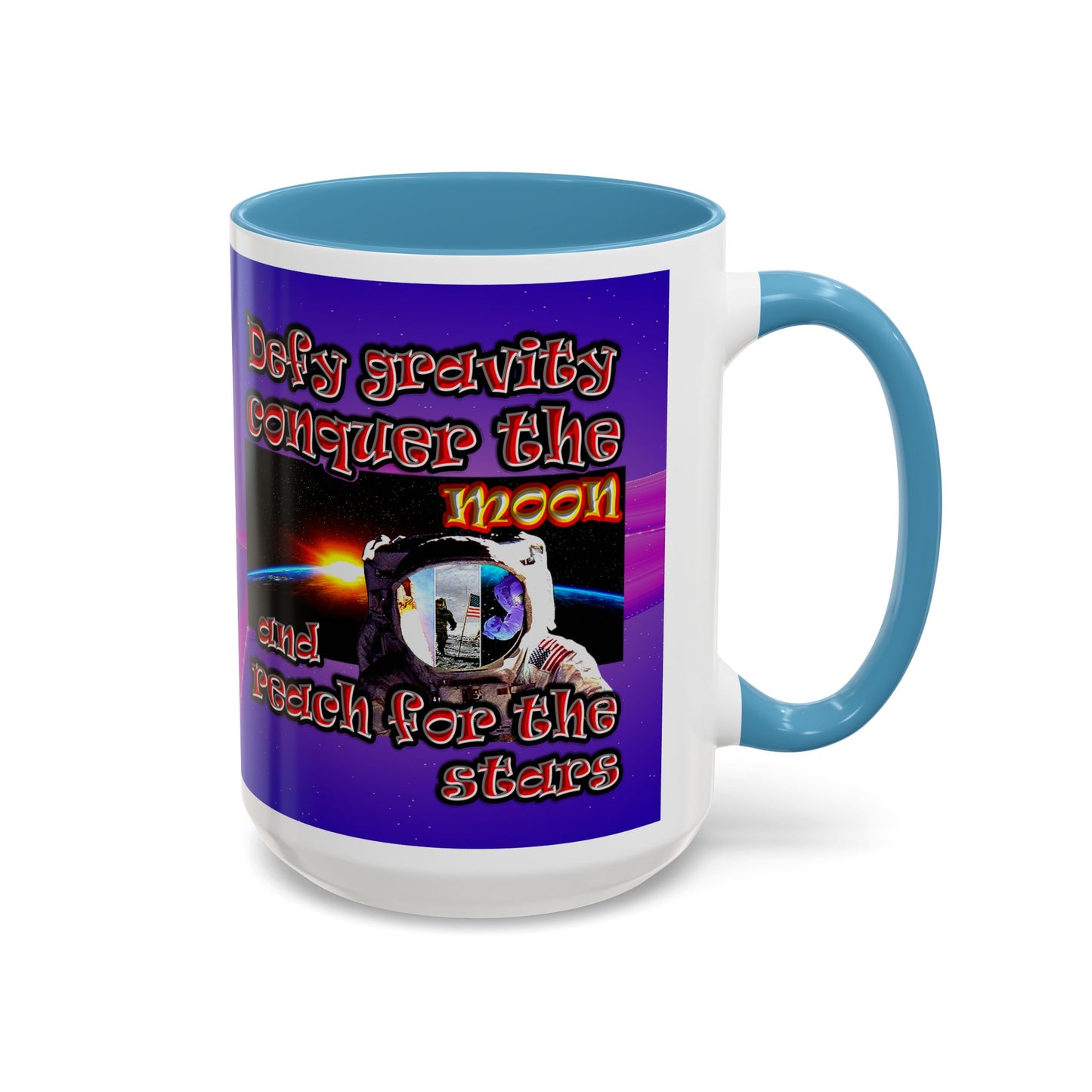 defy conquer reach - Accent Mug (purple-pink wave)