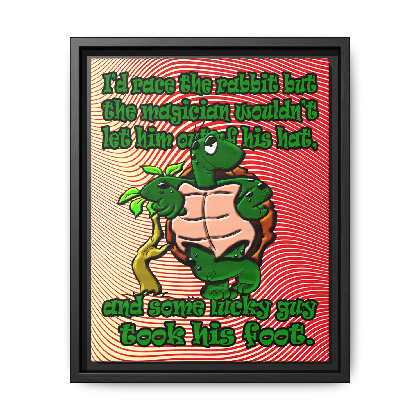 turtle race - framed canvas art (yellow-orange wave)