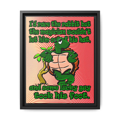 turtle race - framed canvas art (yellow-orange wave)