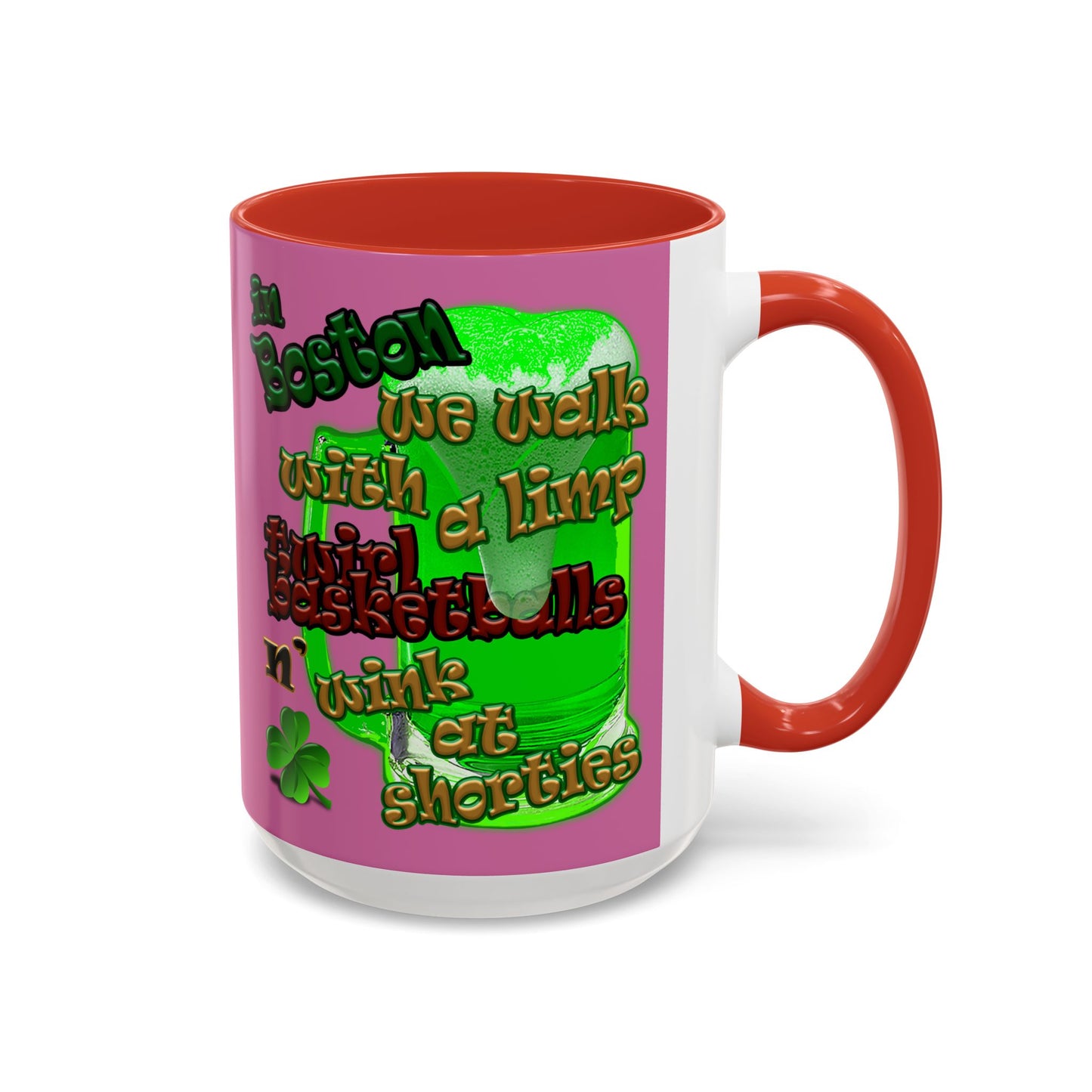 celtics logo - Accent Mug (light pink)