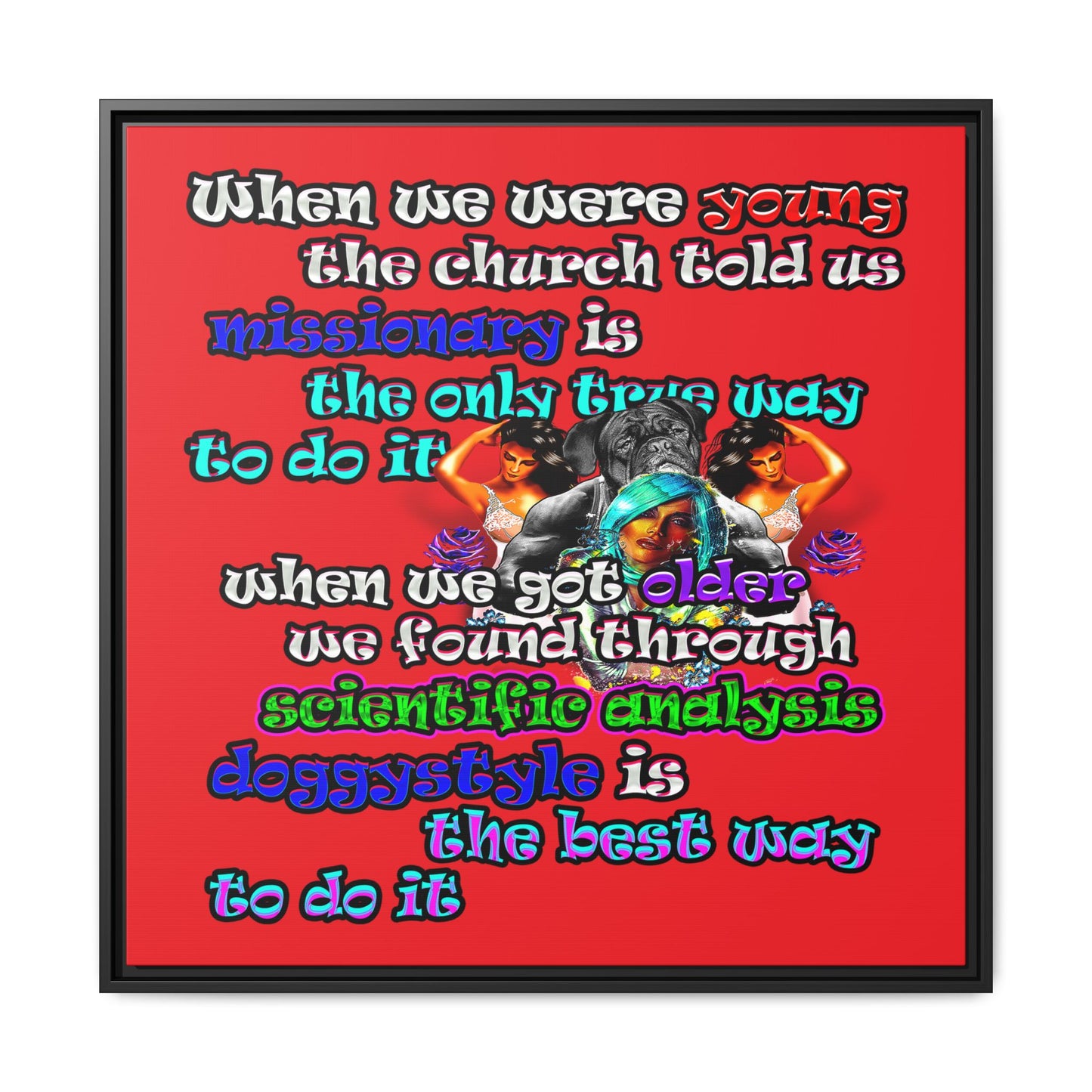 doggystyle - framed canvas art (red)