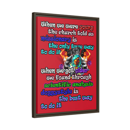 doggystyle - framed canvas art (dark red)