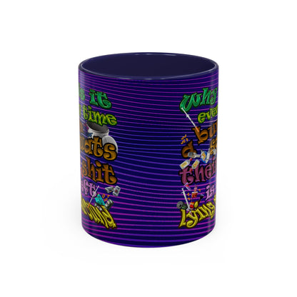the bum's shit - Accent Mug (purple wave)