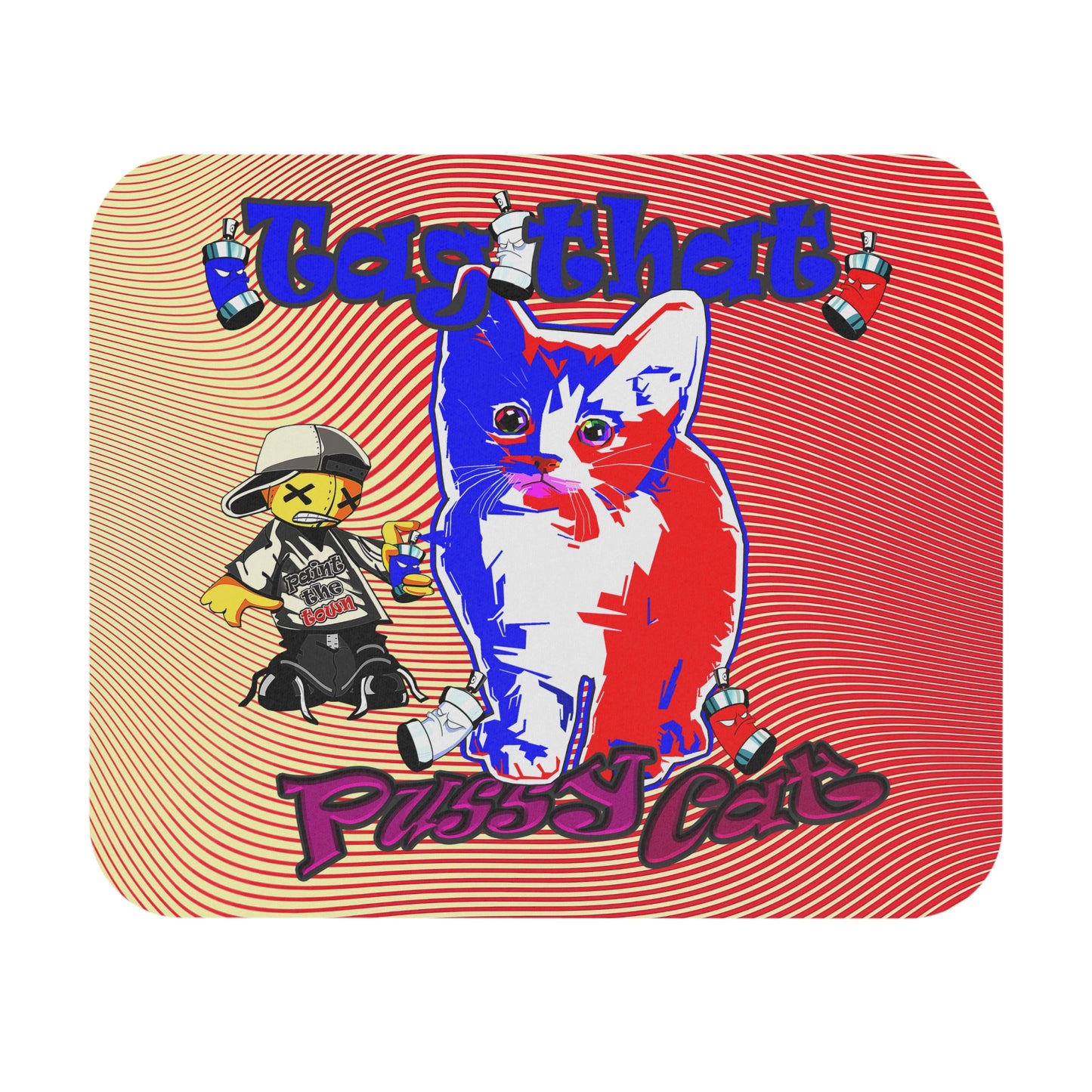 tag that - Mouse Pad (Rectangle) (yellow-orange wave)
