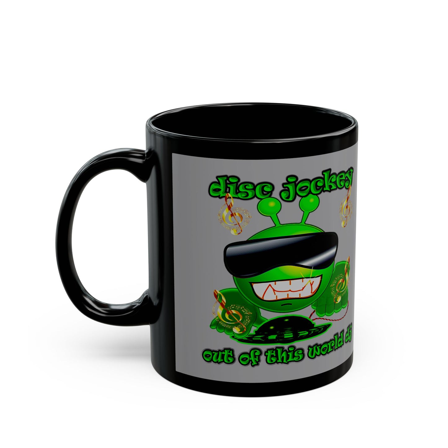 disc jockey - Black Mug (grey)