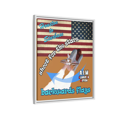 shoot for the stars - framed canvas art (light brown)