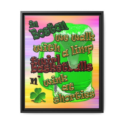 celtics logo - framed canvas art (color blur)