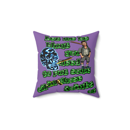 og - Faux Suede Square Pillow - (light purple)