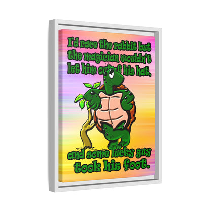 turtle race - framed canvas art (color blur)