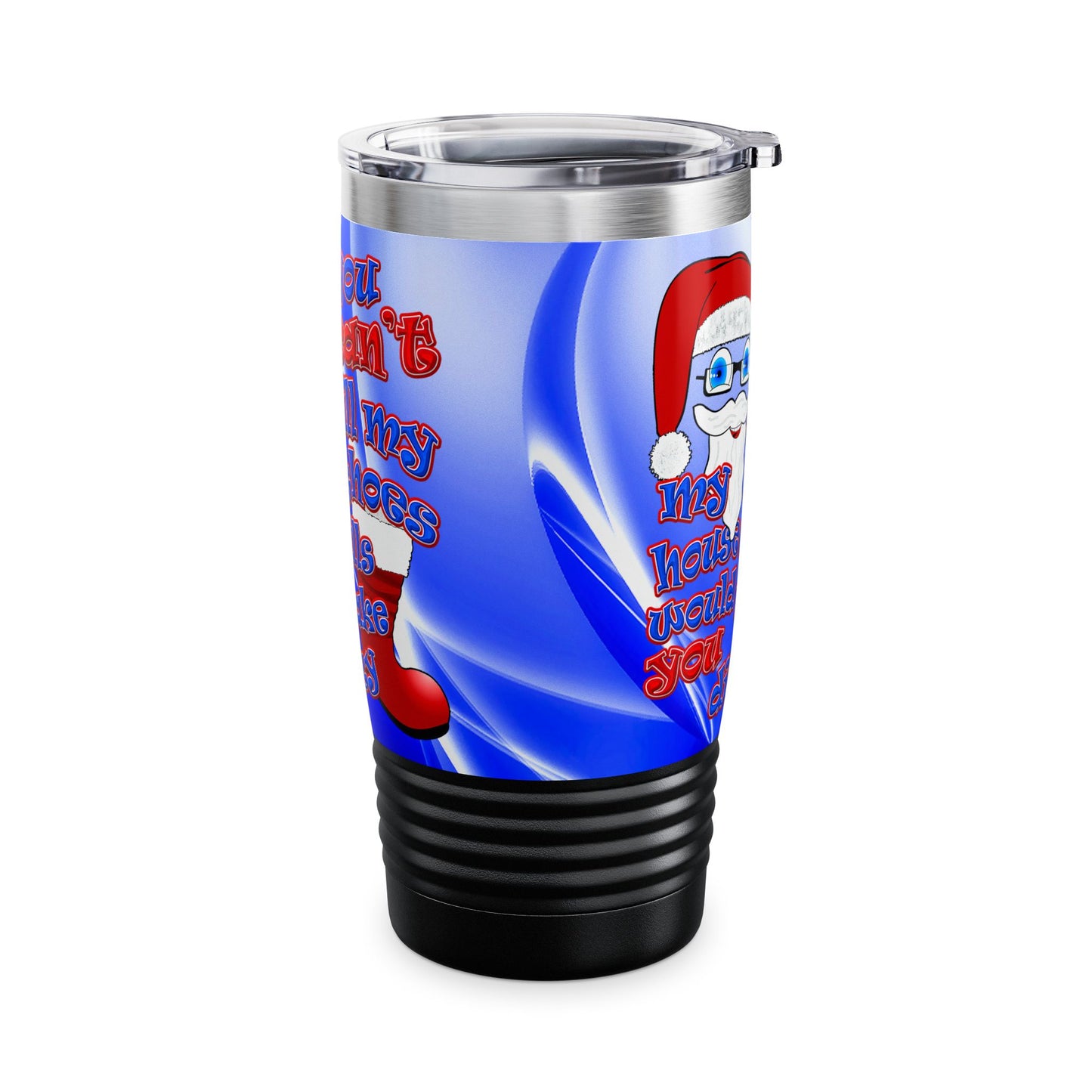 santa's shoes - Ringneck Tumbler, 20oz (blue-white wave)