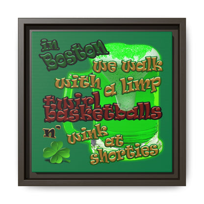 celtics logo - framed canvas art (dark green)