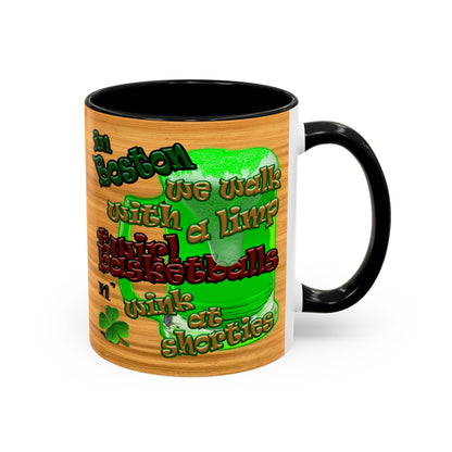 celtics logo - Accent Mug (butterscotch wood finish)