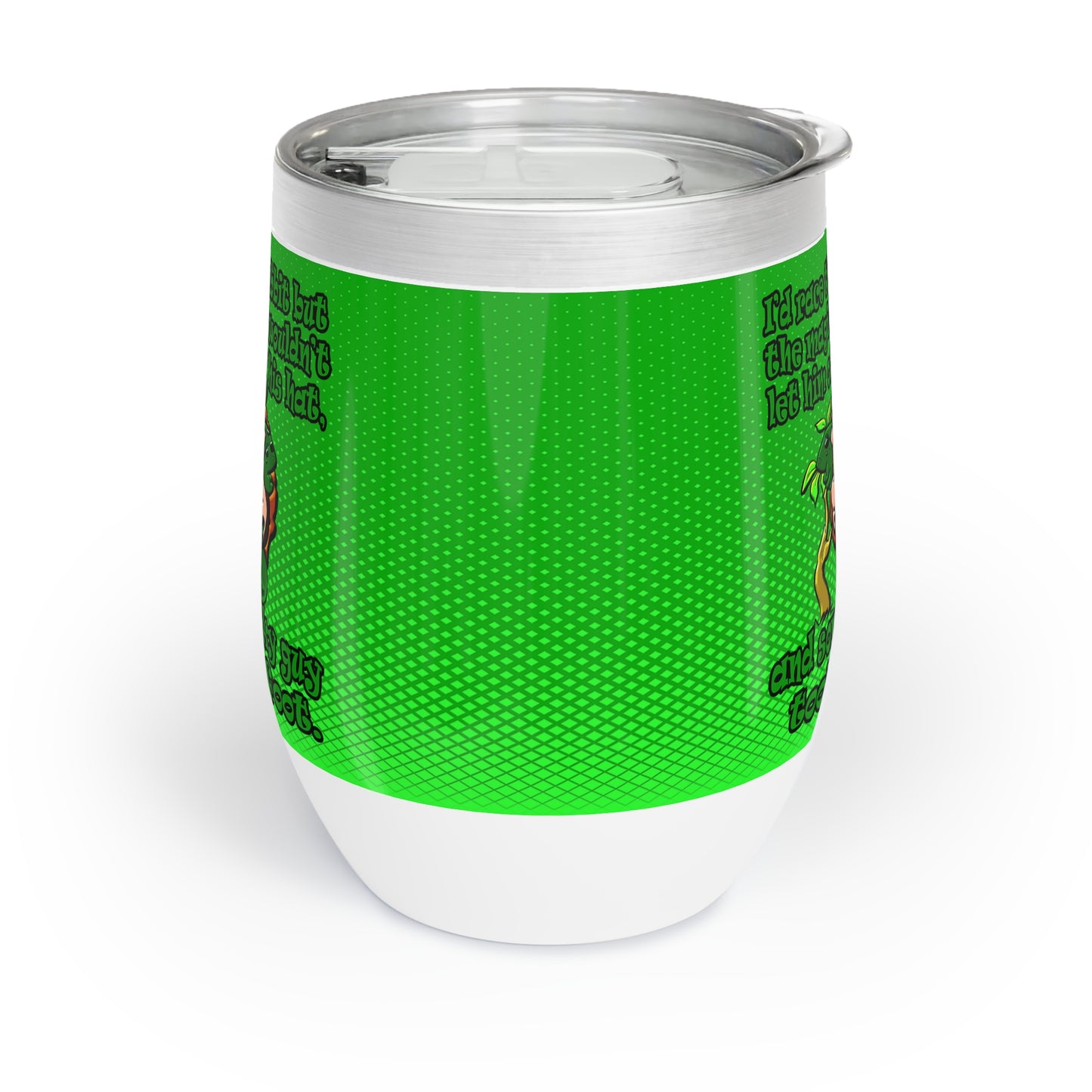 turtle race - Chill Wine Tumbler (logo green)