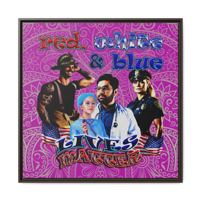 rw&b lives matter - framed canvas art (pink swirl)