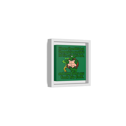 turtle race - framed canvas art (dark green)