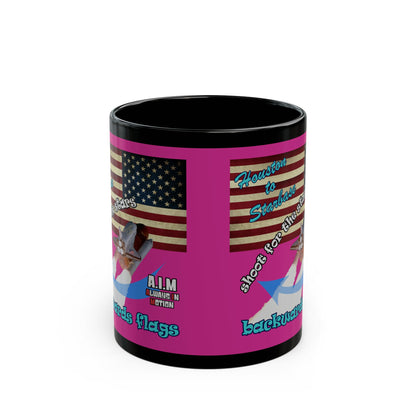shoot for the stars - Black Mug (pink)