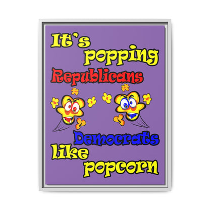 popping like popcorn - framed canvas art (light purple)