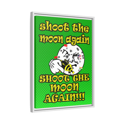 shoot the moon again - framed canvas art (logo green)