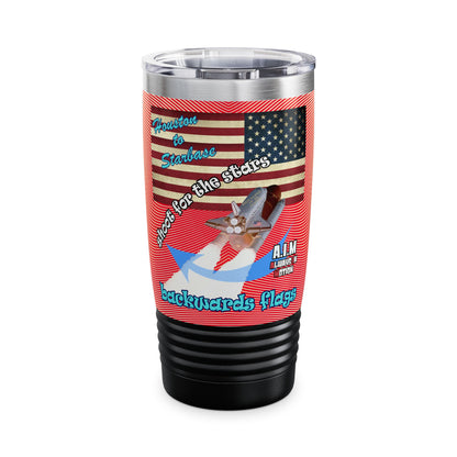 shoot for the stars - Ringneck Tumbler, 20oz (yellow-orange wave)