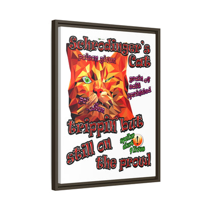 schrodinger's cat - framed canvas art (white)