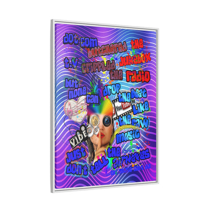 drop the beat - framed canvas art (purple wave)