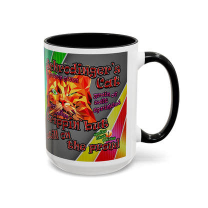 schrodinger's cat - Accent Mug (rainbow split)