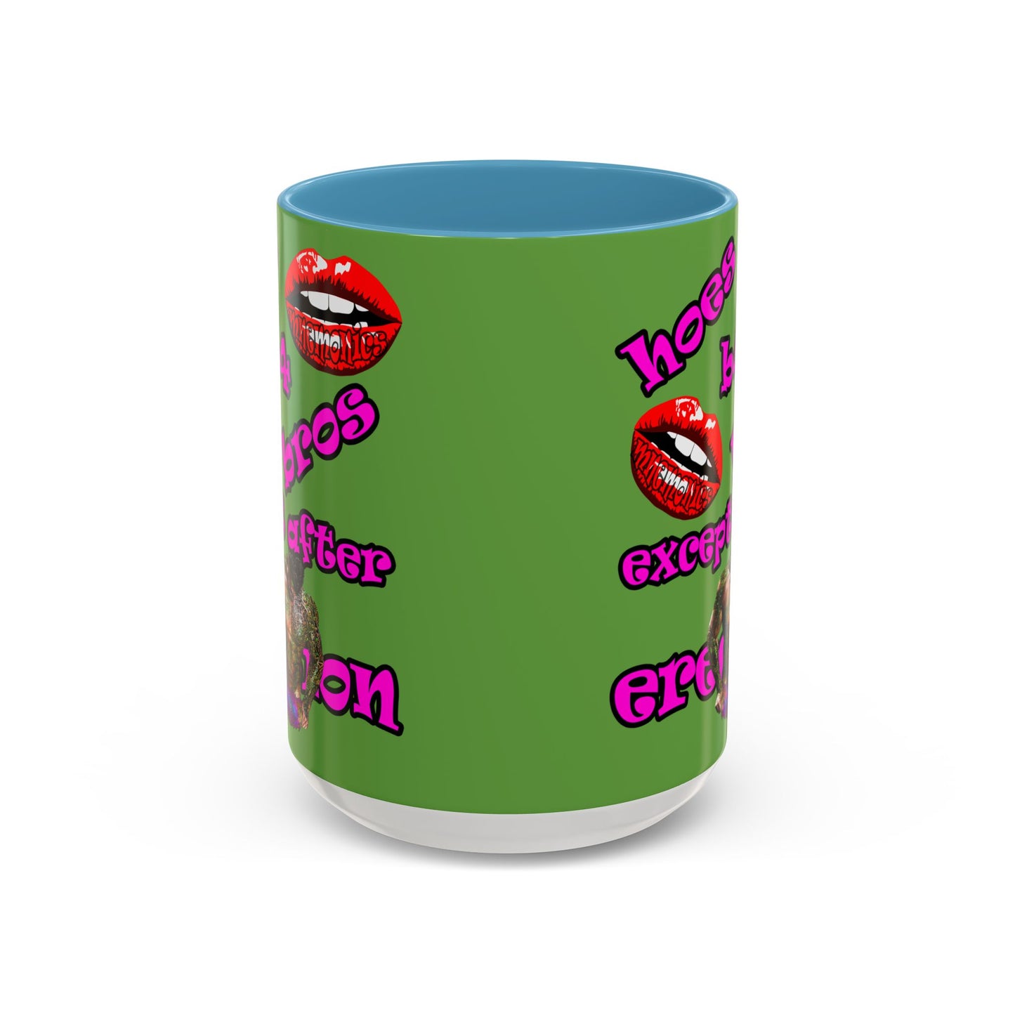 hoes b4 bros - Accent Mug (green)