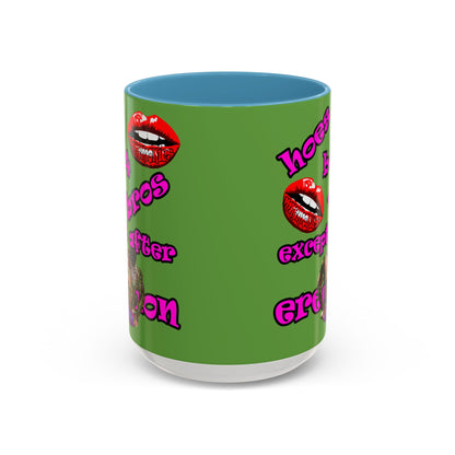 hoes b4 bros - Accent Mug (green)